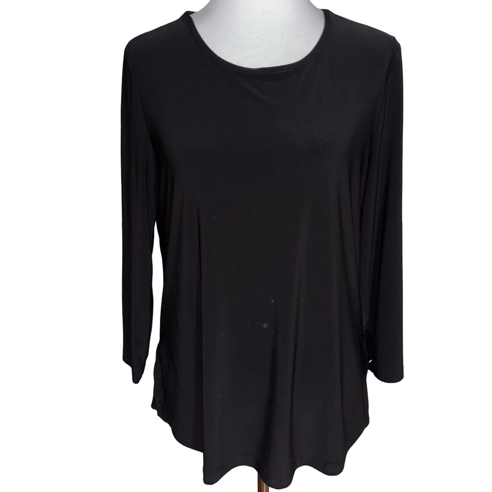 Anne Klein Black Long Sleeve Top